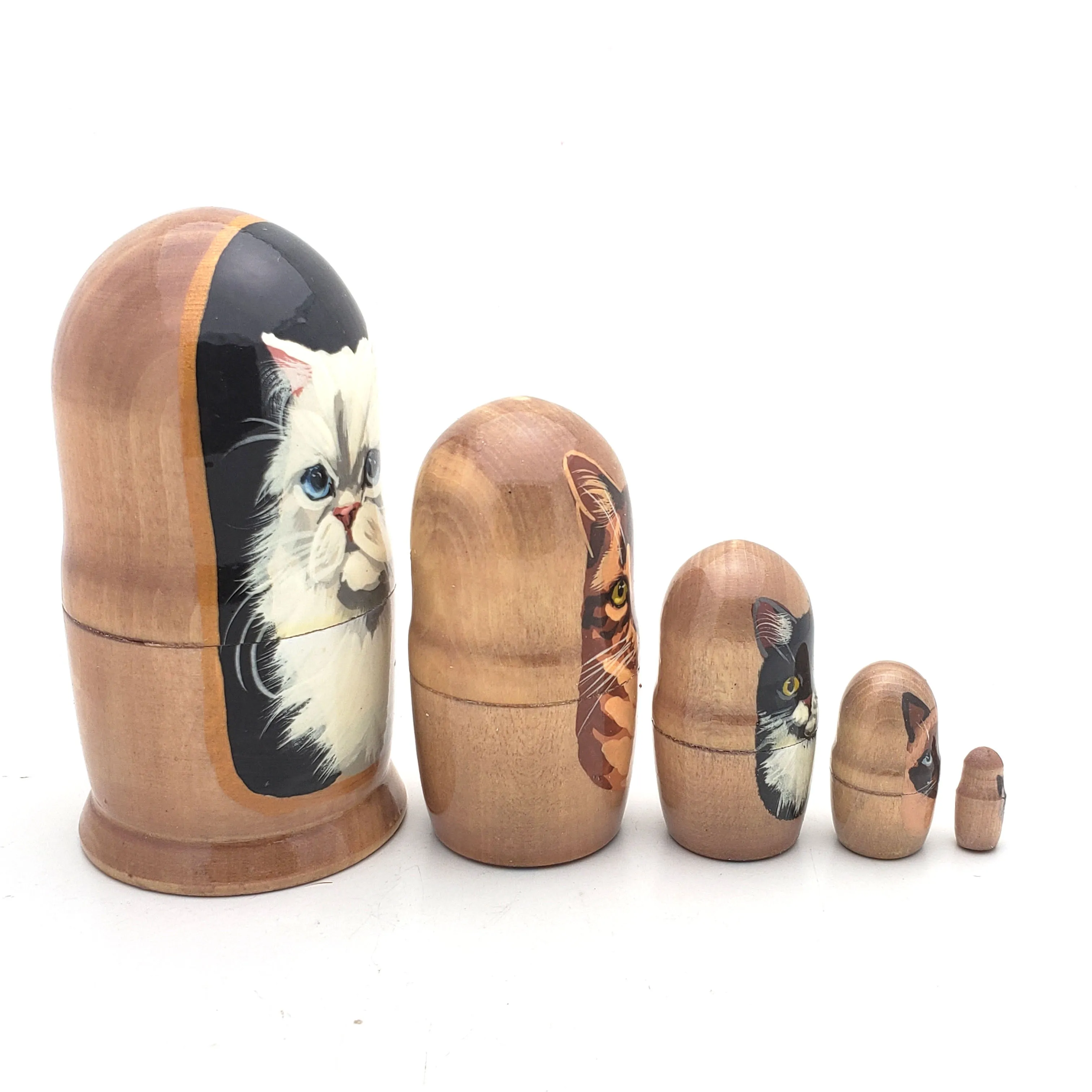 Cat Stacking Matryoshka Doll 4" Tall Set