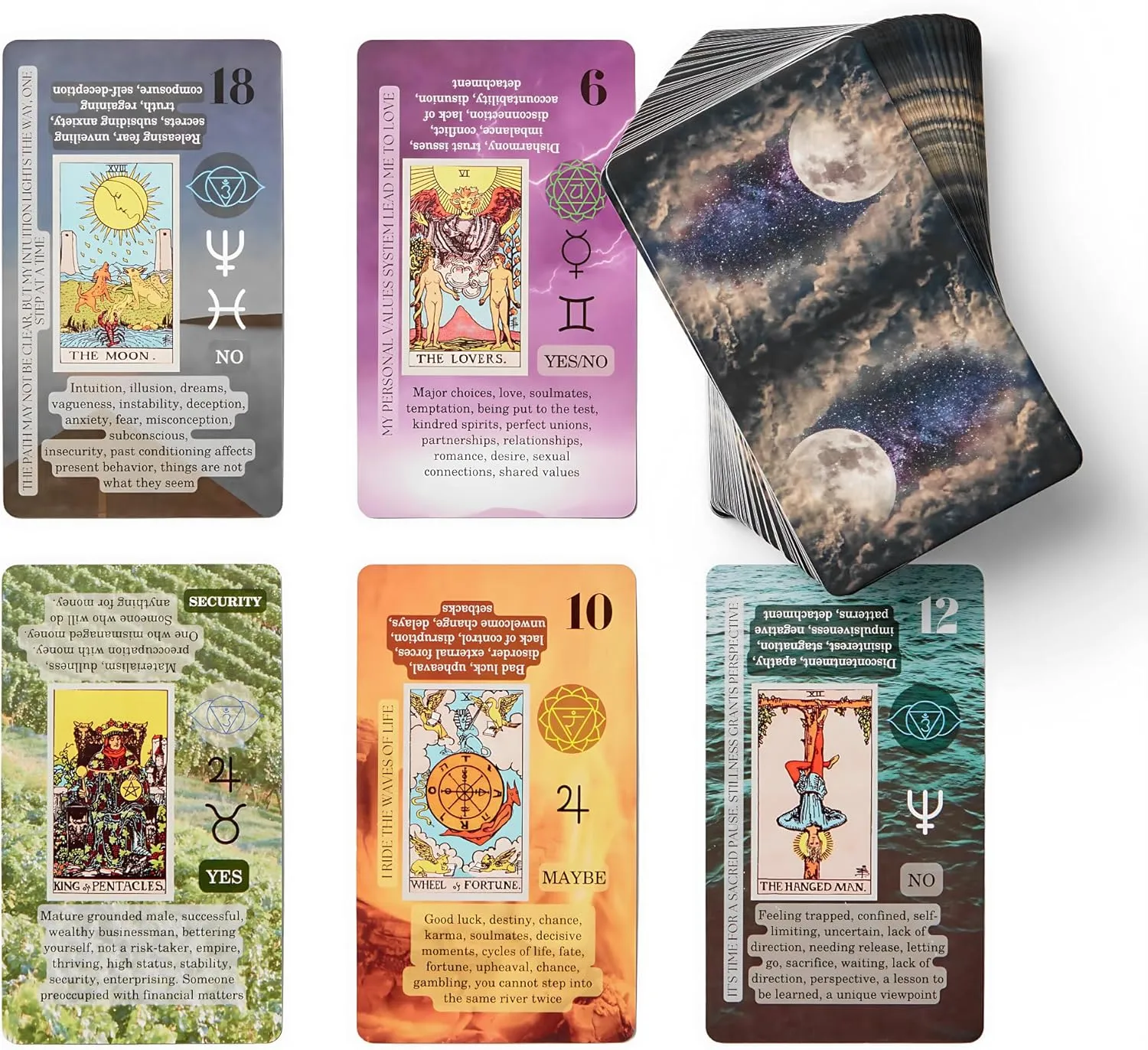 Cauldron Tarot Cards for Beginners, Learning Tarot Cards with Meanings on Them, understandable sort for Beginners, Training Deck Witchy 