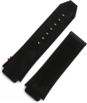 Chain rim bountiful blow Specific (Color : Black, Size : 26WITH Logo_Gold Clasp) RHAIYAN Watch Bracelet Compatible with Matte Leather Deployant Clasp Strap Watch Accessories Watch Band Belt 