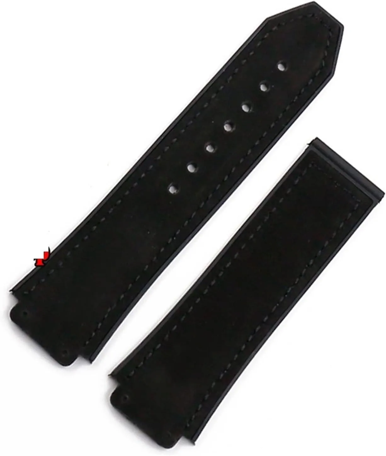 Chain rim bountiful blow Specific (Color : Black, Size : 26WITH Logo_Gold Clasp) RHAIYAN Watch Bracelet Compatible with Matte Leather Deployant Clasp Strap Watch Accessories Watch Band Belt 