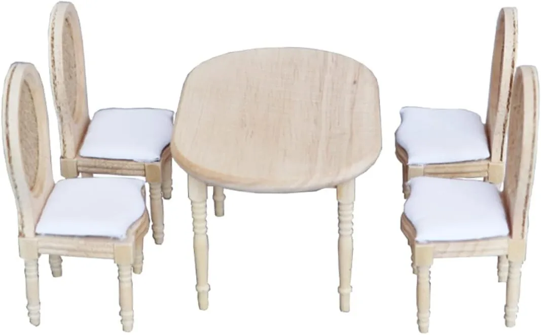 Chairs Dollhouse Furniture Model for Home Decor Premium Miniature Furniture for Boys and Girls Creative Play gnaw functionalism and Model Decoration 1set Miniature Table and 