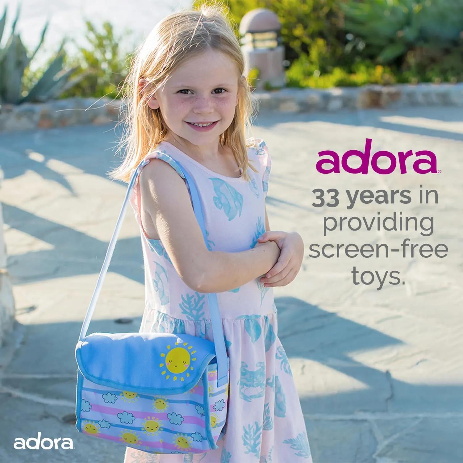 Changing Mat and 2 Doll Diapers (Fits 13" Dolls), Birthday Gift rationalism For Ages 3  - Sunny Days Adora Baby Doll Diaper Bag with Color Changing Design, Sturdy Straps, Includes 