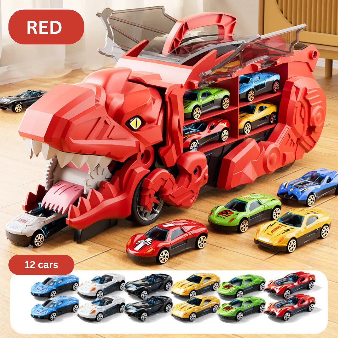 Children’s Dino Truck Playset – Dinosaur Car Transporter and Monster Trucks for Boys