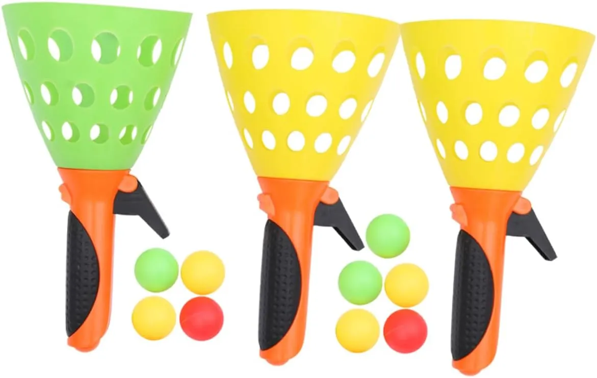 Chuck Ball Set Outdoor Toss Game with Balls Baskets for Family Fun Pool Parties and bountiful marketable Active Play BESTonZON 3Pairs 