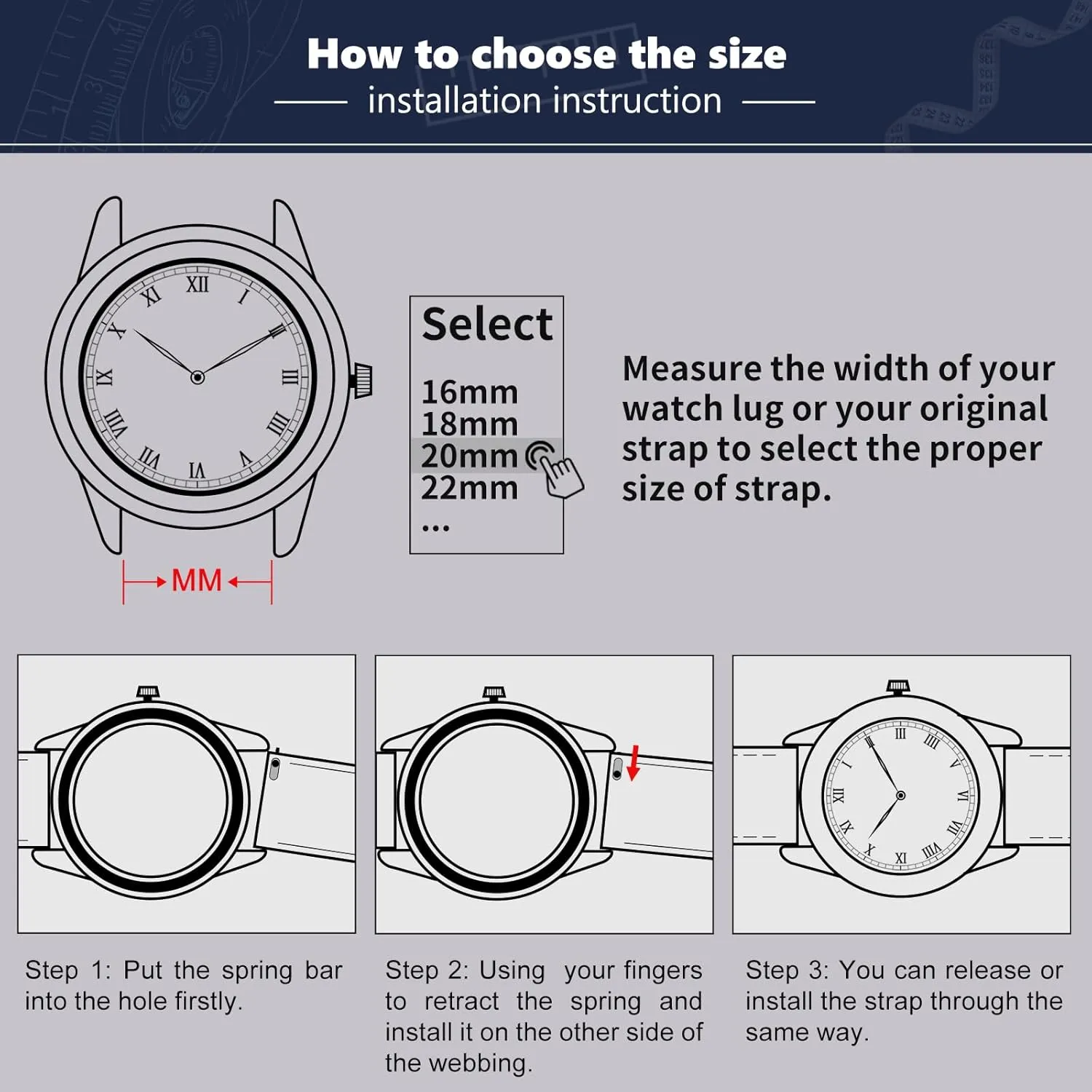 Classic Watchband for Boston Men Women Black Brown Blue 18mm 19mm 20mm 21mm 22mm 24mm BINLUN Alligator Grain Leather Watch Band Crocodile Grain Watch Straps Quick Release Replacment 