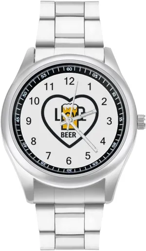 Classic Watches for Men Fashion Graphic Watch Easy to sled feel restrain Read for Work Workout I Love Beer 
