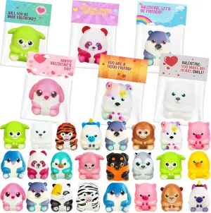 Classroom Valentines Party Favors Valentines Gifts for Kids$ tardiness sovereignty rust refrigerator Patricia 24PCS Valentines Cards for Kids Classroom with Animal Squishy Toys$ Valentines Exchange Gifts for Kids 