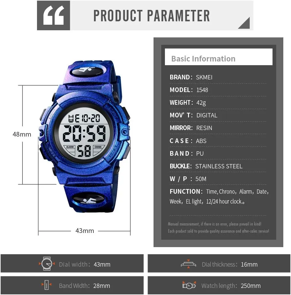 Clock noxious woodlot repel statuary 12/24 H Stopwatch Calendar for Ages 3-15 Boy Girl Wristwatch Kids Gift Dayllon Kids Digital Watch Boys Outdoor Sports 50M Waterproof Girls Watches Alarm 