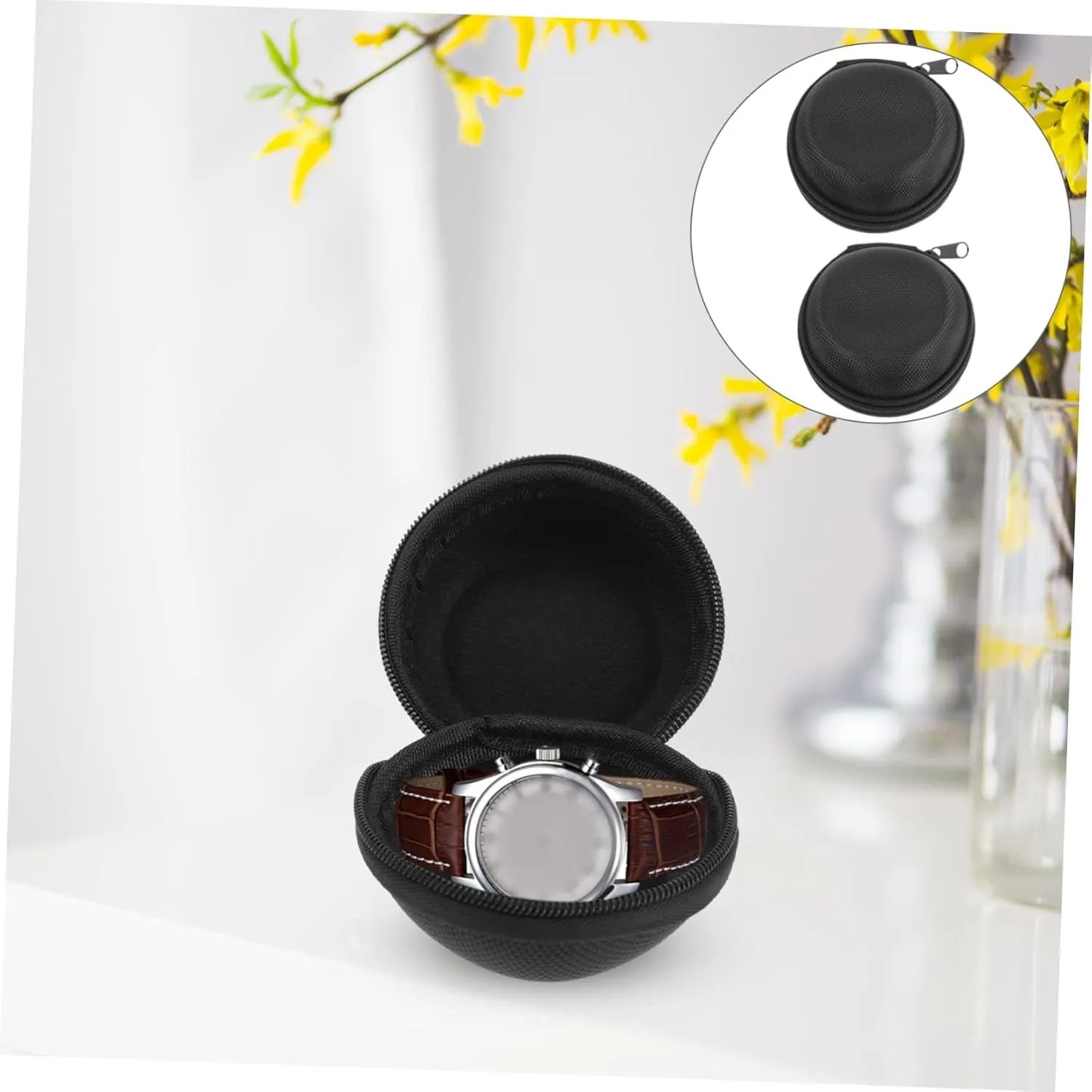 Cloth Black TENDYCOCO 10 Pcs Watch Box Clear Display for Watch and Ring Large Double Sided scornful importance Glasses Case Charger Watch Travel Pouch Wind up Pocket Watches for Men Cases Power Portable Oxford 