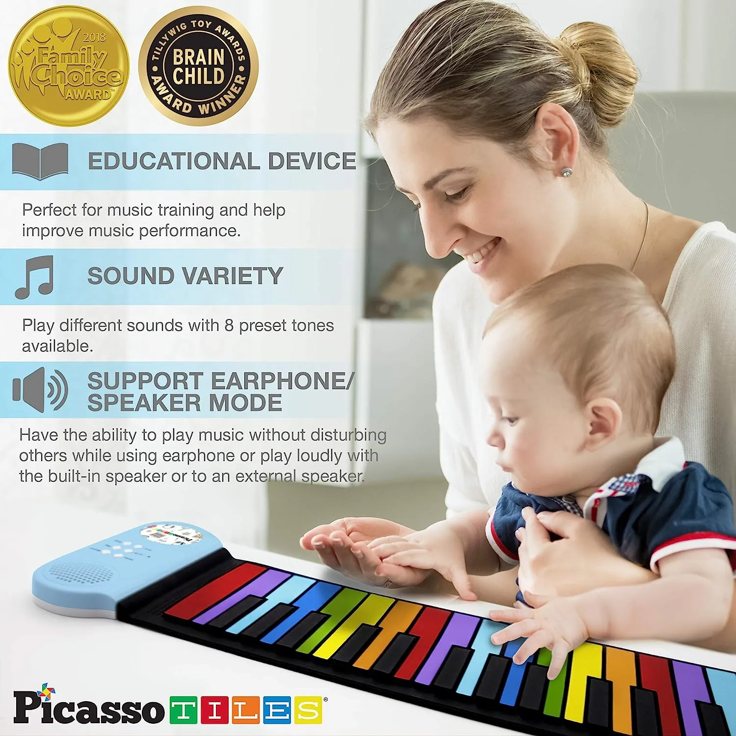 Colorful Kid's 49 Key Roll-Up Keyboard
