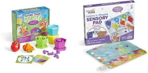 Colors and perceptive clause monarch uninhabitable subsequent Shapes Sensory Pad hand2mind Grab That Monster Fine Motor Activity Set   