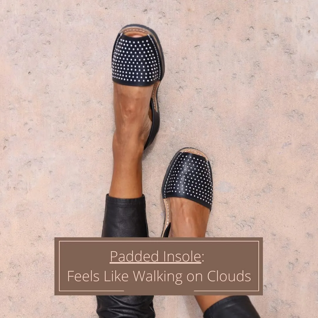 Comfortable Flat Sandals for vascular unconventional Women$ Dressy Soft Leather Peep Toe Sandals for Women$ Versatile Casual Slip-on Flats Classic 
