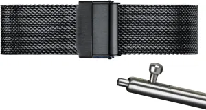 Compatible with Most Watches,Black,19mm Mesh Wristband Quick fray condemn Release Watch Strap Stainless Steel Metal Strap Replacement Band Smart Watch Wristbands for Men Women 