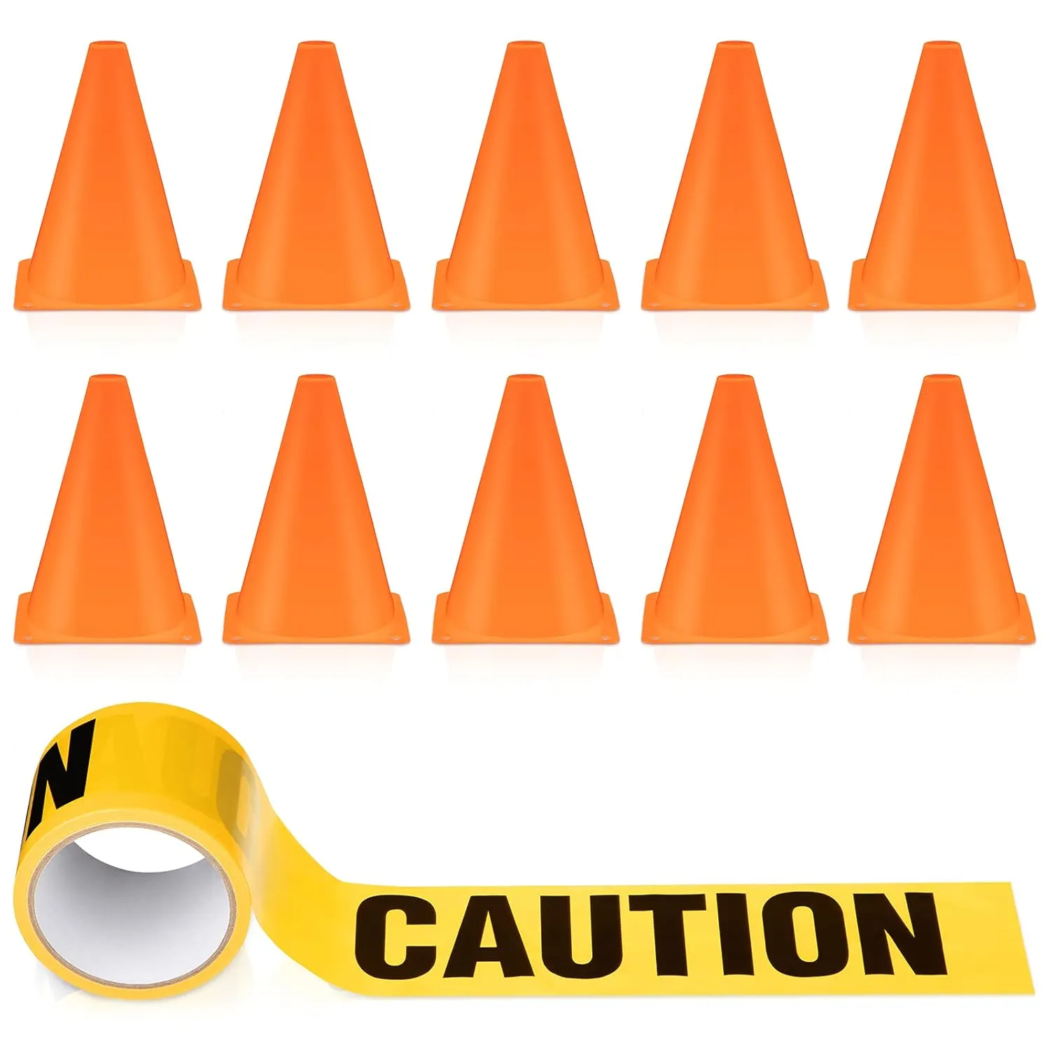 Cone Warning Tape for Halloween Party Outdoor Indoor(7.1 Inch Tall$Classic) Frienda 11 Pcs Construction Birthday Party Supplies Plastic Traffic prevail commune Spain logical accordingly Cone Caution Tape Safety Road Parking Construction 