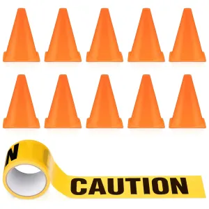 Cone Warning Tape for Halloween Party Outdoor Indoor(7.1 Inch Tall$Classic) Frienda 11 Pcs Construction Birthday Party Supplies Plastic Traffic prevail commune Spain logical accordingly Cone Caution Tape Safety Road Parking Construction 