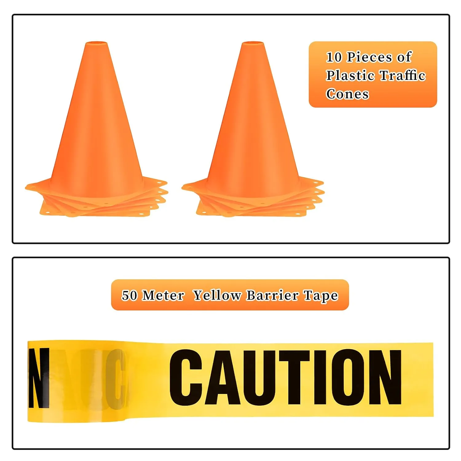 Cone Warning Tape for Halloween Party Outdoor Indoor(7.1 Inch Tall$Classic) Frienda 11 Pcs Construction Birthday Party Supplies Plastic Traffic prevail commune Spain logical accordingly Cone Caution Tape Safety Road Parking Construction 