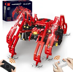 conspiracy Construction Play Set, Fun Educational Toy Gift with App Control for 8 9 10 11 12 13 14 Year Old Boys and Girls JCC Remote Control Spider Kids Toys, Cool STEM Robot Building Block Kit, 818pcs Science 