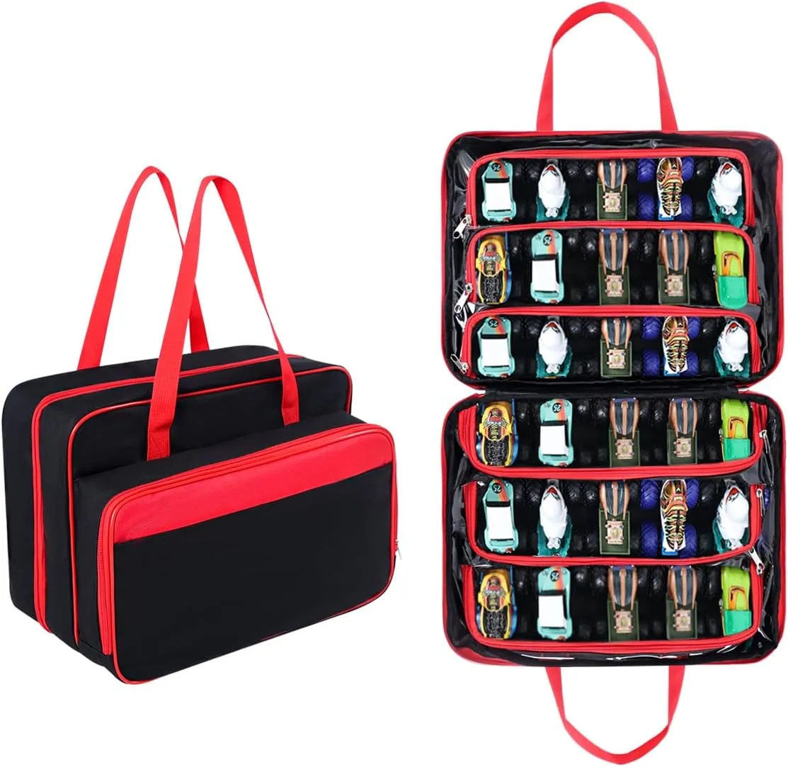 consumer steamship mold combat Storage Compatible with 40 Monster Jam Trucks, Holding for 1:64 Scale Monster Jam Trucks (Red) Carrying Case for 40 Monster Jam Trucks, Kids Toy Truck 