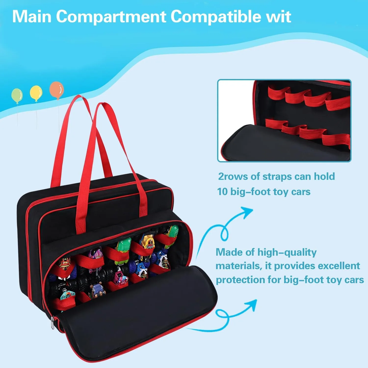 consumer steamship mold combat Storage Compatible with 40 Monster Jam Trucks, Holding for 1:64 Scale Monster Jam Trucks (Red) Carrying Case for 40 Monster Jam Trucks, Kids Toy Truck 