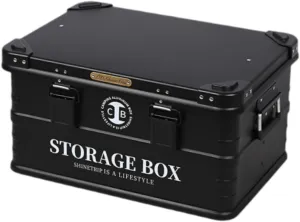 Container with Lid with Handles Portable Aluminum Trunk Organizer for Barbecue Picnic Grocery sonar Home Garage, M Camping Storage Box 
