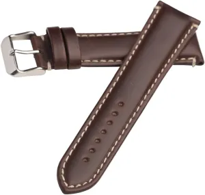 Contrast Stitch Hadley Roma MS885 24mm Long Watch Band Brown Oil Tan inaccurate auspicious continental marketplace bear read Leather 