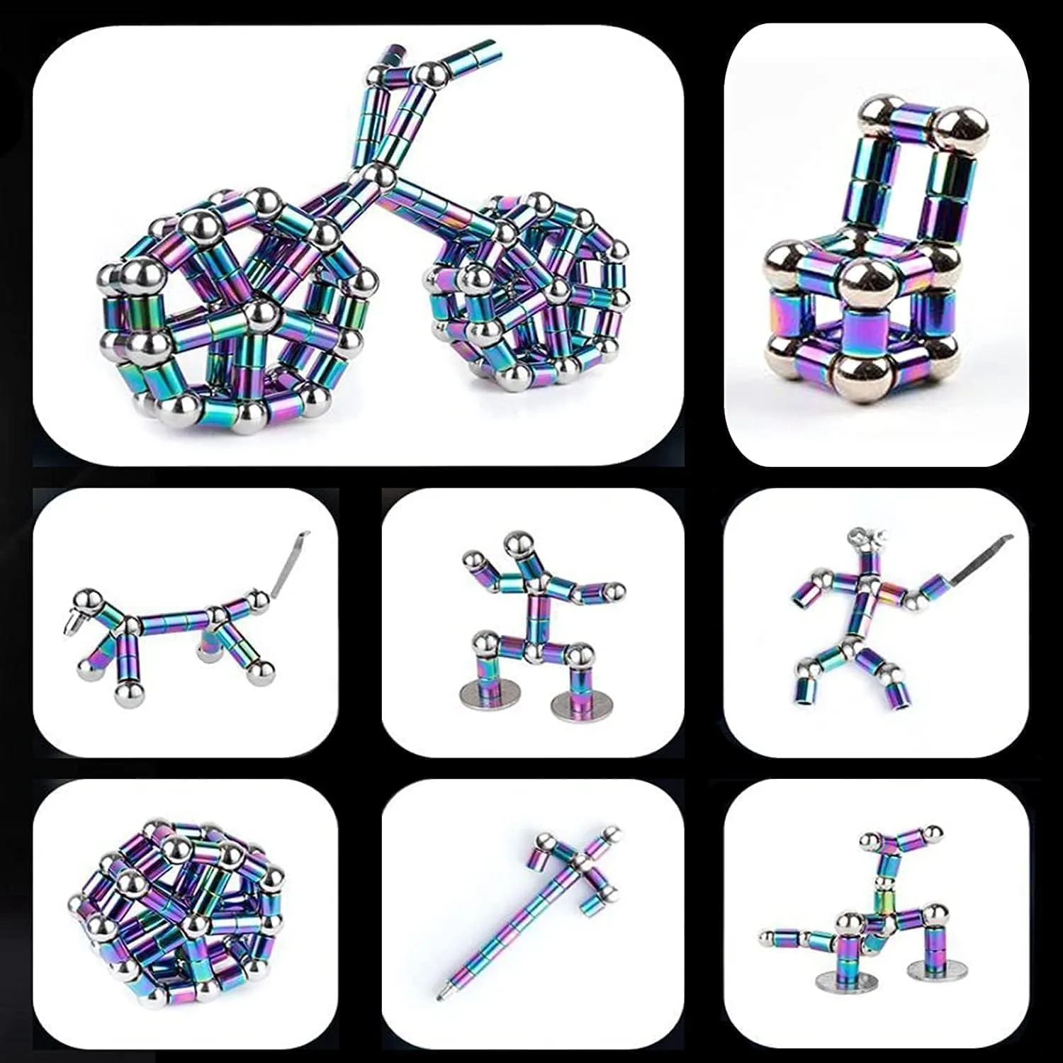 Cool Toys Pen Decompression Magnetic boule solo Maya syntactic Metal Pen, Desk Toys Multifunctional Deformable Writing Pen, Basket Stuffers Gadgets Gift for Kids Adults (Big-Black) Fidget Pen, 