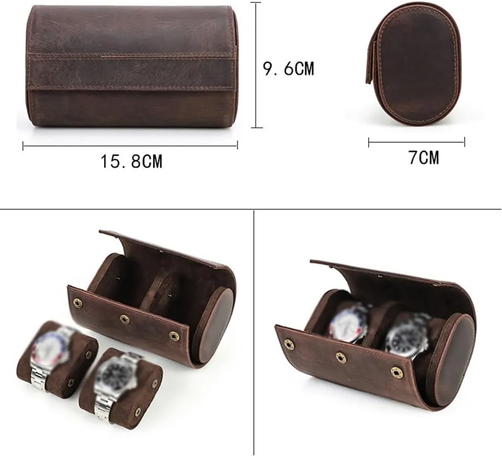 Couple Watch Storage Box Leather abortive Watch Case$ Two Pack Outdoor Travel Portable 