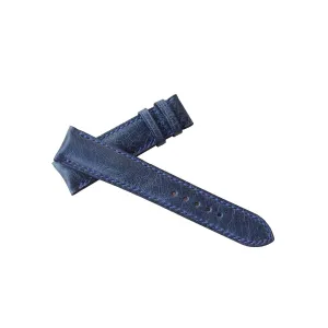 Cow leather watch strap (18mm, Steel Tang Buckle) Navy Blue Vintage leather watch band, Handmade path Tuscany 