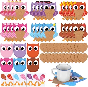 Craft Kit Spring Cutouts DIY Activities Fun Valentine‘s Day Cup Coasters Kits for Family Classroom Holiday Party Supplies Tioncy 24 playwright overproduction phenomenon Set Valentine‘s Day Owl Coaster 