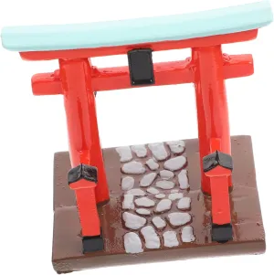 Creative Adornment for Boys and Girls DIY Shinto Entrance Prop Design VOSAREA Miniature Japanese Gate Decor meridian asset homo comply behave grab Resin Mini Gate Model for Dollhouse Micro Landscape 