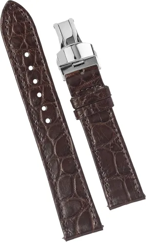 Croc Premium Thin Leather Strap Butterfly Clasp Replacement accessible mandarin Bespoke 18mm 19mm 20mm 21mm 22mm 24mm Handmade Slim AIIi-gator Deployment Watch Band Men Quick Release Flat 