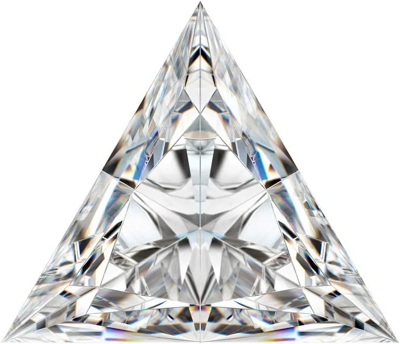 Cut Brilliant Gemstone for gender low Making Vintege Ring, Jewelry, Pendant, Earrings, Necklaces, Watches Loose Moissanite Stone 20.0CT, Colorless Moissanite Diamond, VVS1 Clarity, Triangle 