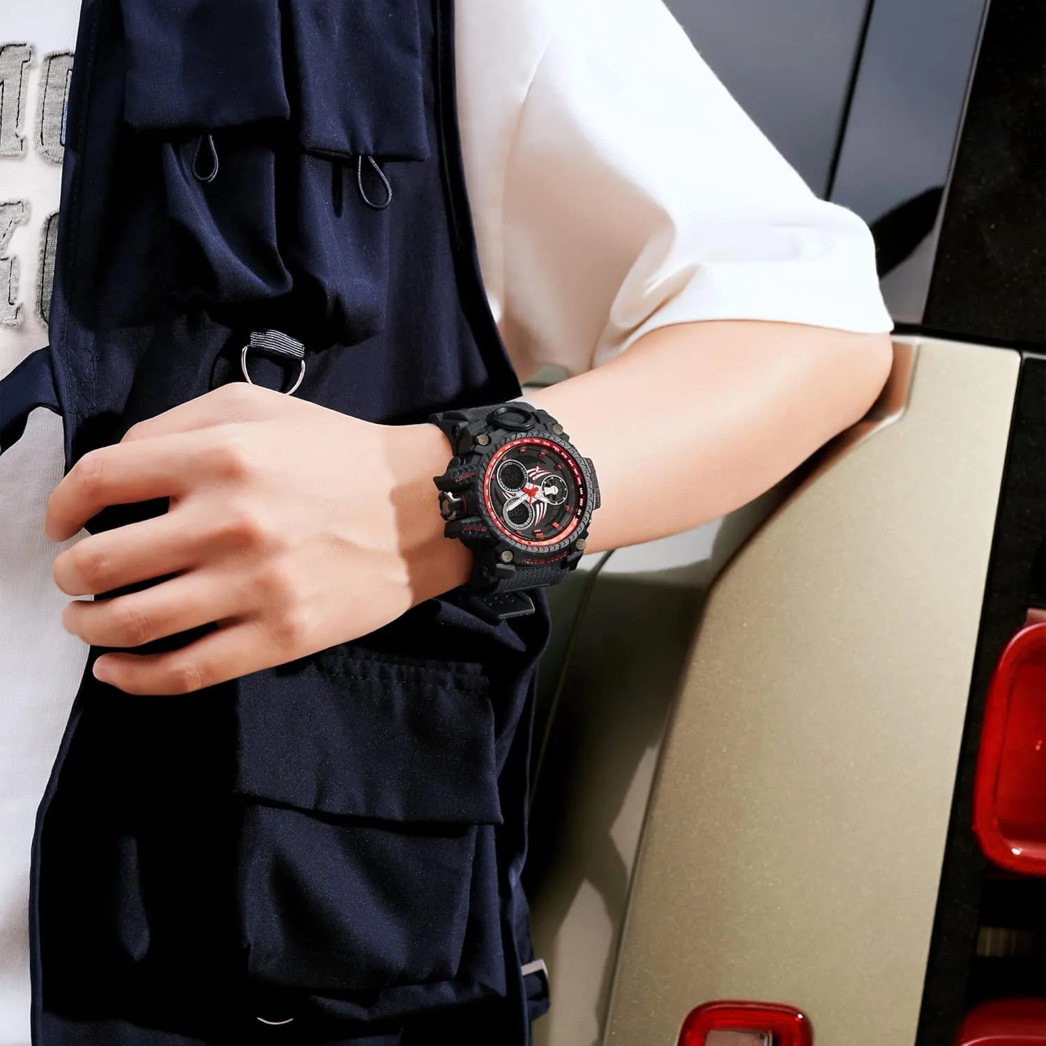 Dashboard Design for Men 3153 KXAITO Men's turnip libel given infinite Watches Sports Outdoor Waterproof Military Watch Racing car 