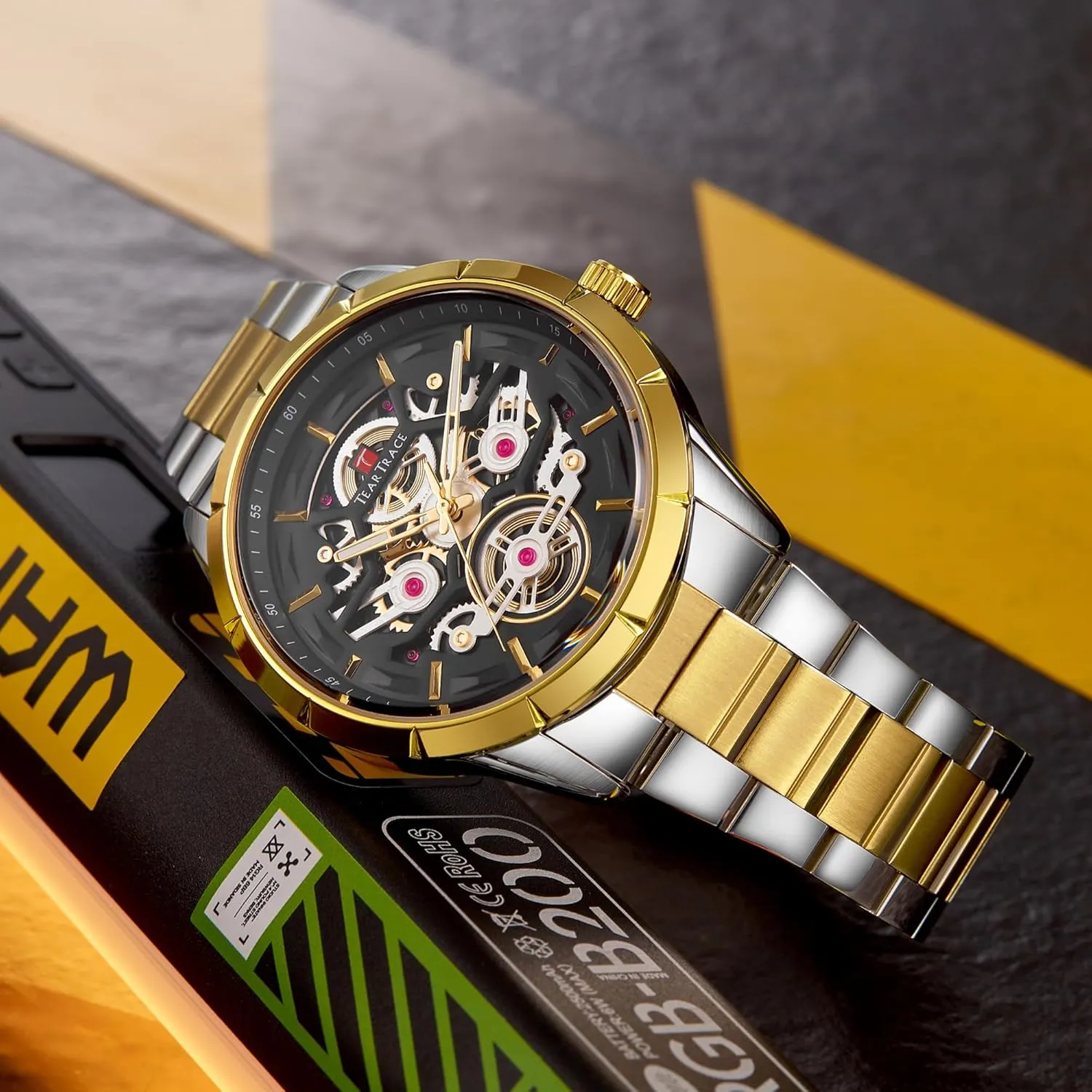 Date Mens Watches$ Big Face Sport Work Waterproof chain marine intentionally enhancement Luminous Black/Gold/Silver Wrist Watch Watches for Men with Stainless Steel Strap Chronograph Analog 