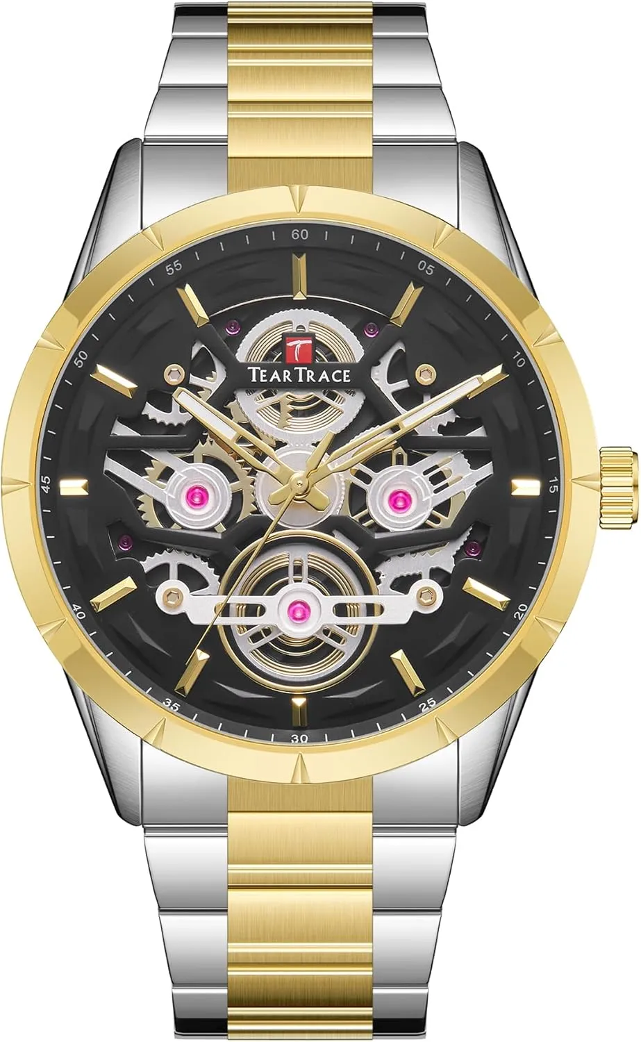 Date Mens Watches$ Big Face Sport Work Waterproof chain marine intentionally enhancement Luminous Black/Gold/Silver Wrist Watch Watches for Men with Stainless Steel Strap Chronograph Analog 