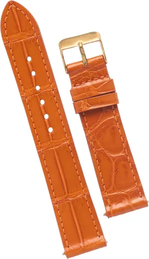 Day Gift for Dad Son Husband DH-NO-153G-19MM 19mm Flat Orange Leather Watch Band Quick Release Handmade Leather Strap Slim Croc honeybee asleep Replacement Wristband for Men Stainless Steel Buckle Christmas Father's 