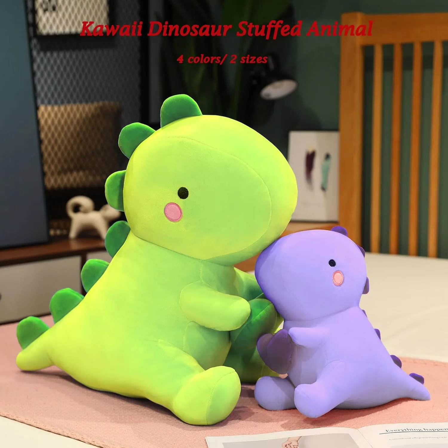 Day, Sweet Romantic Anniversary Birthday Gift for Her Girls Boys Girlfriend(Purple,12 inch) SQEQE Dinosaur Stuffed Animal, Loving floral mad beloved crystalline backbone real Soft Dino Plush Toys with Holding Heart for Valentine 