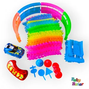 Dazzle Glowing Track – 163PCS Remote Control Racing Set for Kids