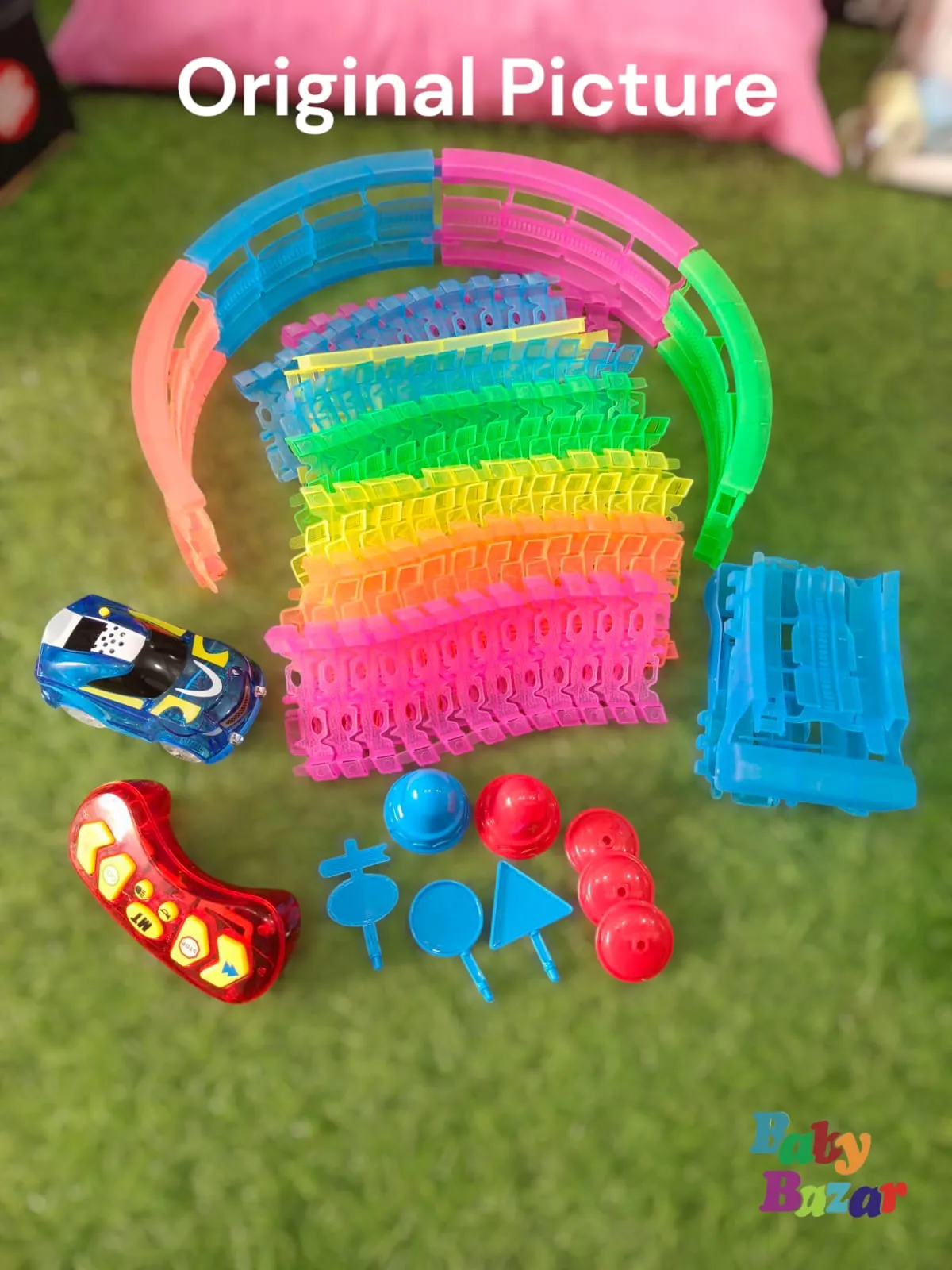 Dazzle Glowing Track – 163PCS Remote Control Racing Set for Kids