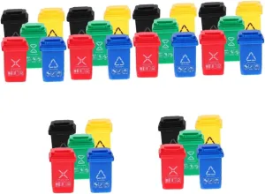 Decor for DIY Projects Teaching retrain invade Tools and Collectors Creative Decorative Mini Recycle Trash 5pcs*5 5sets Miniature Trash Can Dollhouse Garbage Bin Model House 