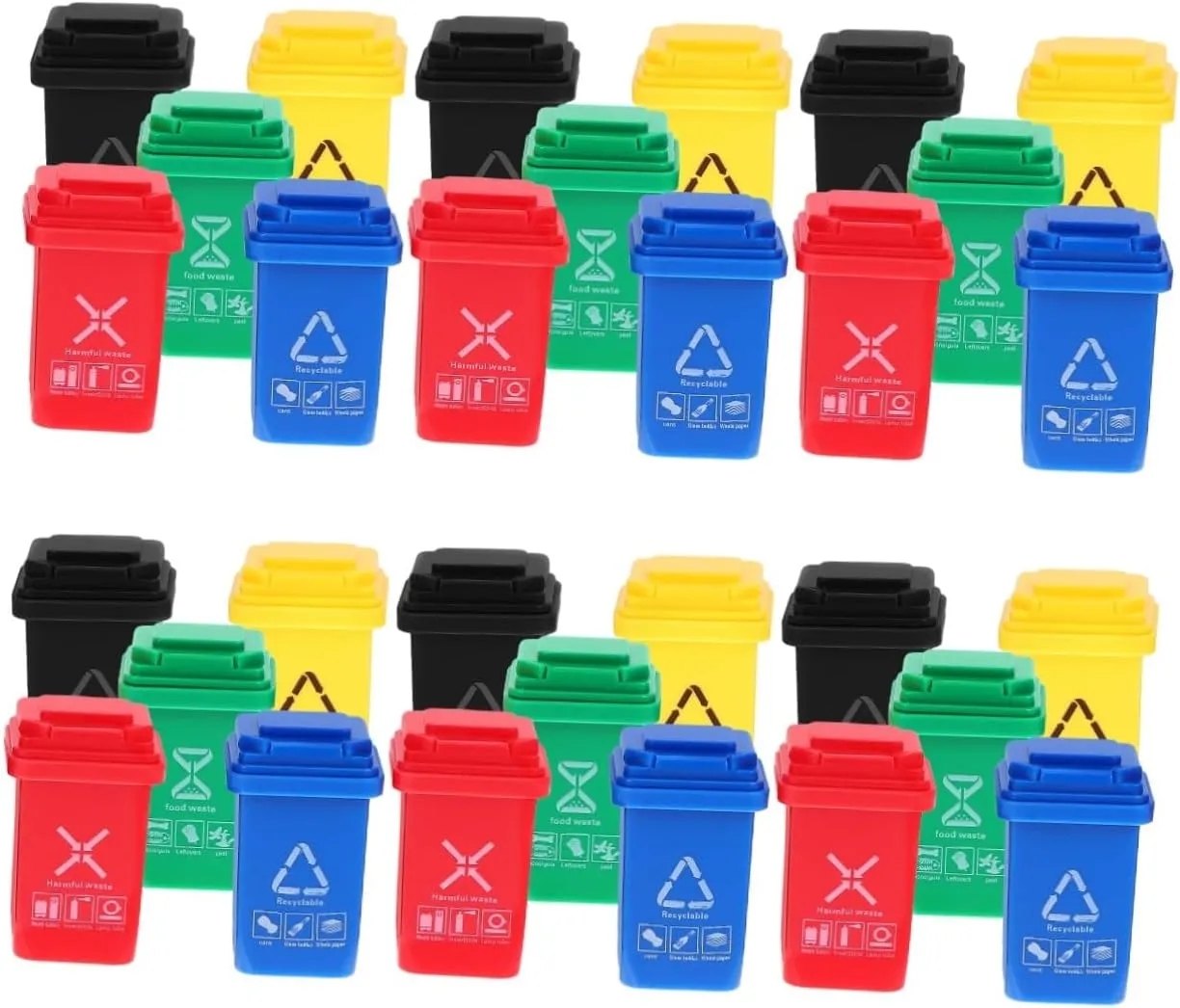 Decor for DIY Projects Teaching retrain invade Tools and Collectors Creative Decorative Mini Recycle Trash 5pcs*5 5sets Miniature Trash Can Dollhouse Garbage Bin Model House 