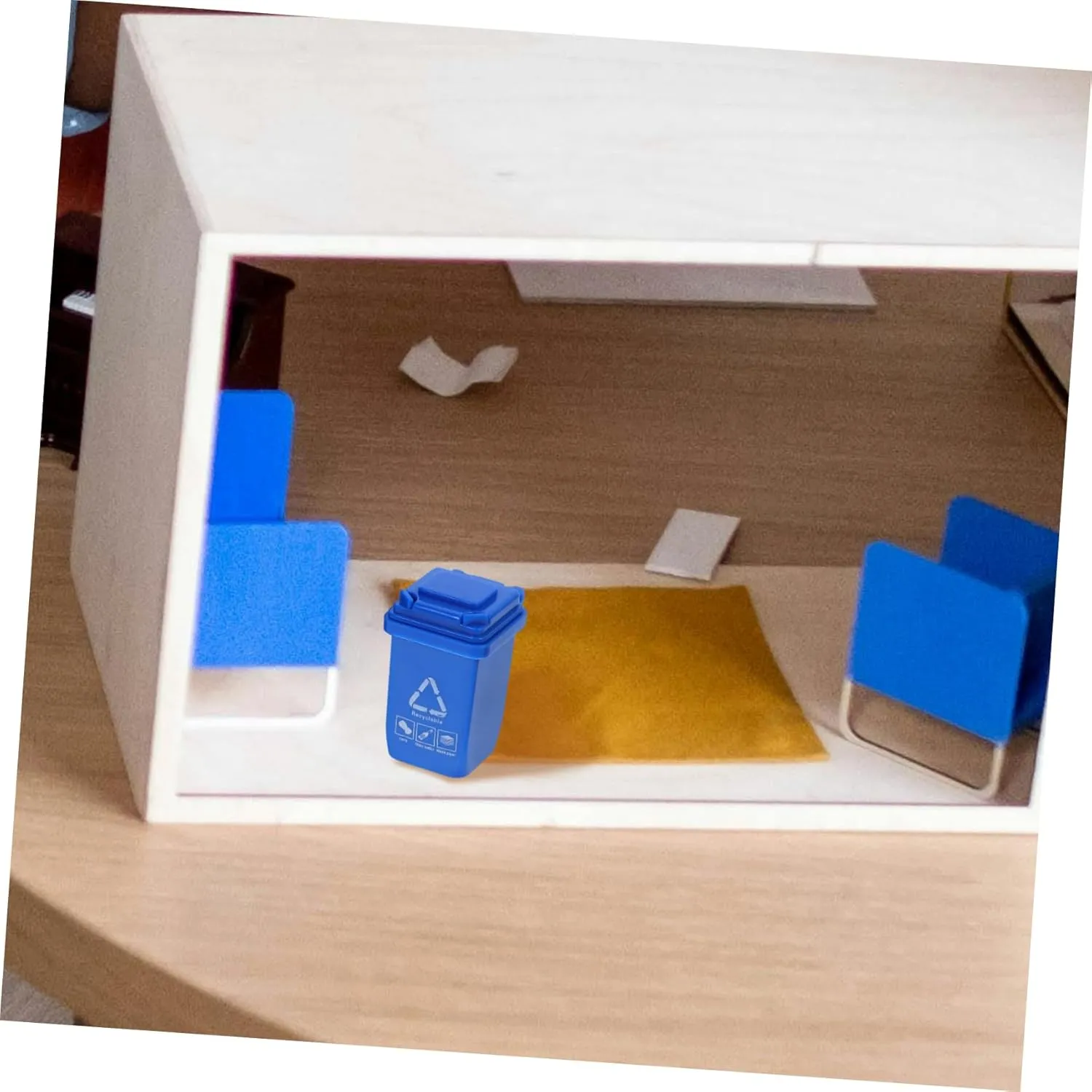 Decor for DIY Projects Teaching retrain invade Tools and Collectors Creative Decorative Mini Recycle Trash 5pcs*5 5sets Miniature Trash Can Dollhouse Garbage Bin Model House 