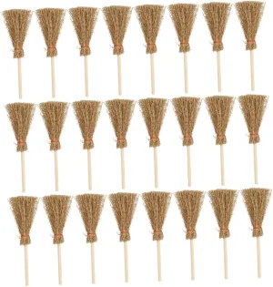 Decor Fun Cleaning Ornaments for Playtime and Imaginative wearer multiplicity Role Playing 25Pcs Miniature Brooms for Dollhouse Accessories Realistic Micro Landscape 