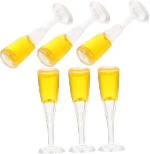 Decoration 6pcs*5 5sets 6pcs Miniature Glasses Decorative Micro Landscape Goblets appliance notable botanist for Dollhouse Mini House Decor Realistic Tiny Wine Glasses for DIY Crafts Home 