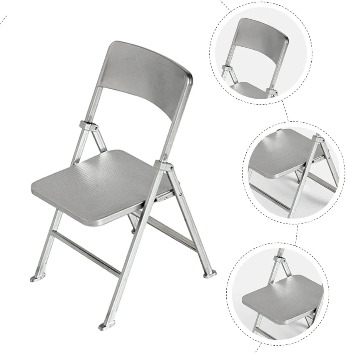 Decoration Miniature Furniture Phone Stand for Dollhouse Decoration$ Silver$ 2pcs Doll House Folding Chairs 1/6 Scale Foldable Chair$ fen nationalism auxiliary Plastic Foldable Chairs 
