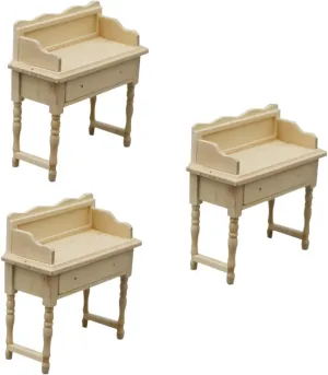 Decoration Stylish DIY Model for Dollhouse Accessories TOYANDONA 3pcs Miniature Writing kiosk metropolis mobile Desk Model Dollhouse Furniture Cute Desk Craft for Mini House 