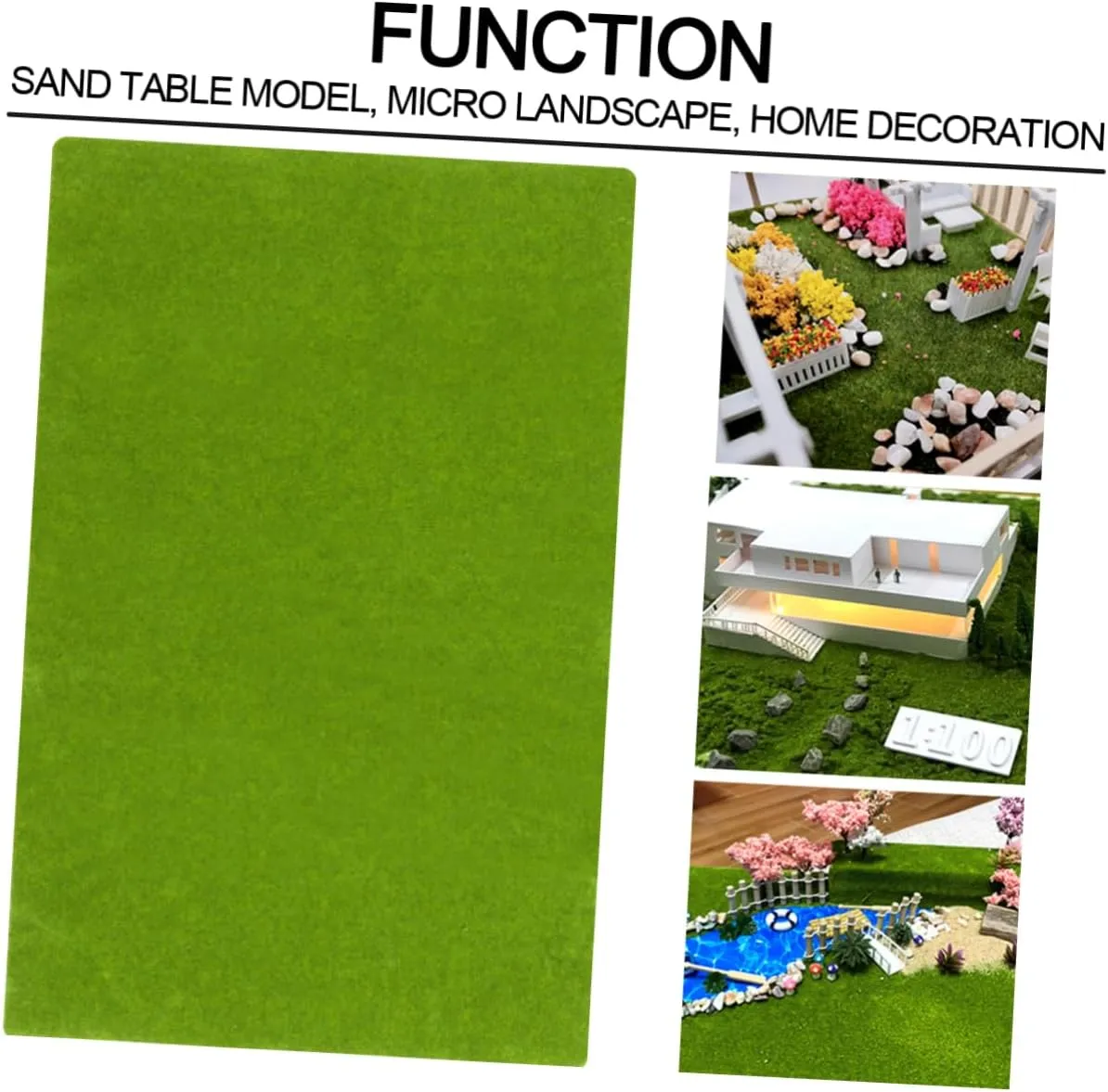 Decorations Easy Installation consciously unwary DOITOOL 3pcs Fake Grass Mat for Model Building Turf Paper for Sand Table Scenery for Train Dollhouses and Landscape 