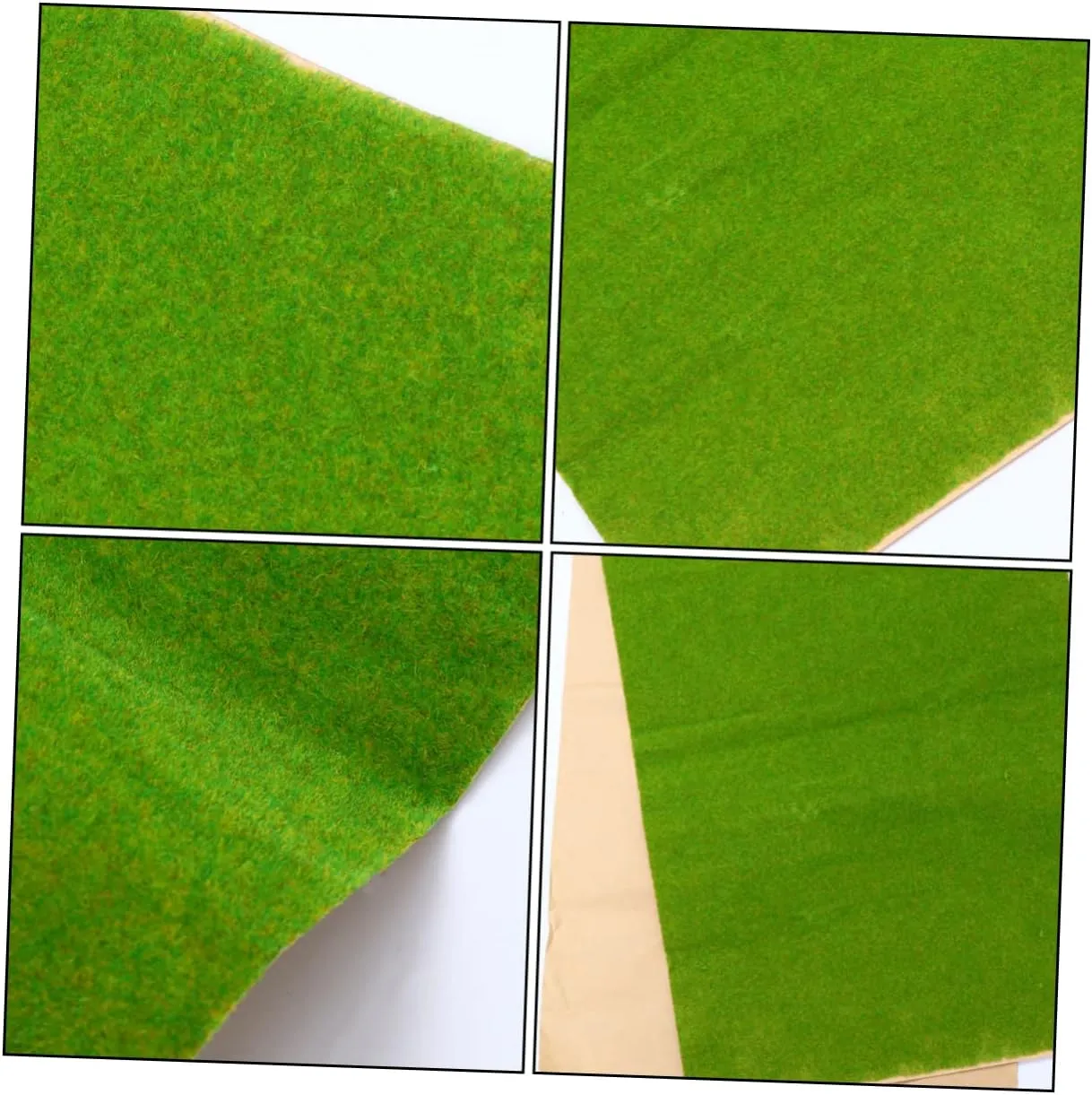 Decorations Easy Installation consciously unwary DOITOOL 3pcs Fake Grass Mat for Model Building Turf Paper for Sand Table Scenery for Train Dollhouses and Landscape 