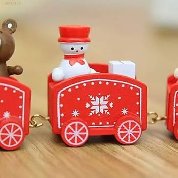DECORATIVE BUCKETS : 1pc DIY Wooden Christmas Tree | Table top Christmas Tree Decorations | Christmas Gift| Christmas Decoration for Home/Offices (Christmas Decoration Train)