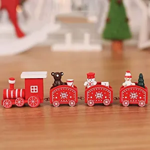 DECORATIVE BUCKETS : 1pc DIY Wooden Christmas Tree | Table top Christmas Tree Decorations | Christmas Gift| Christmas Decoration for Home/Offices (Christmas Decoration Train)